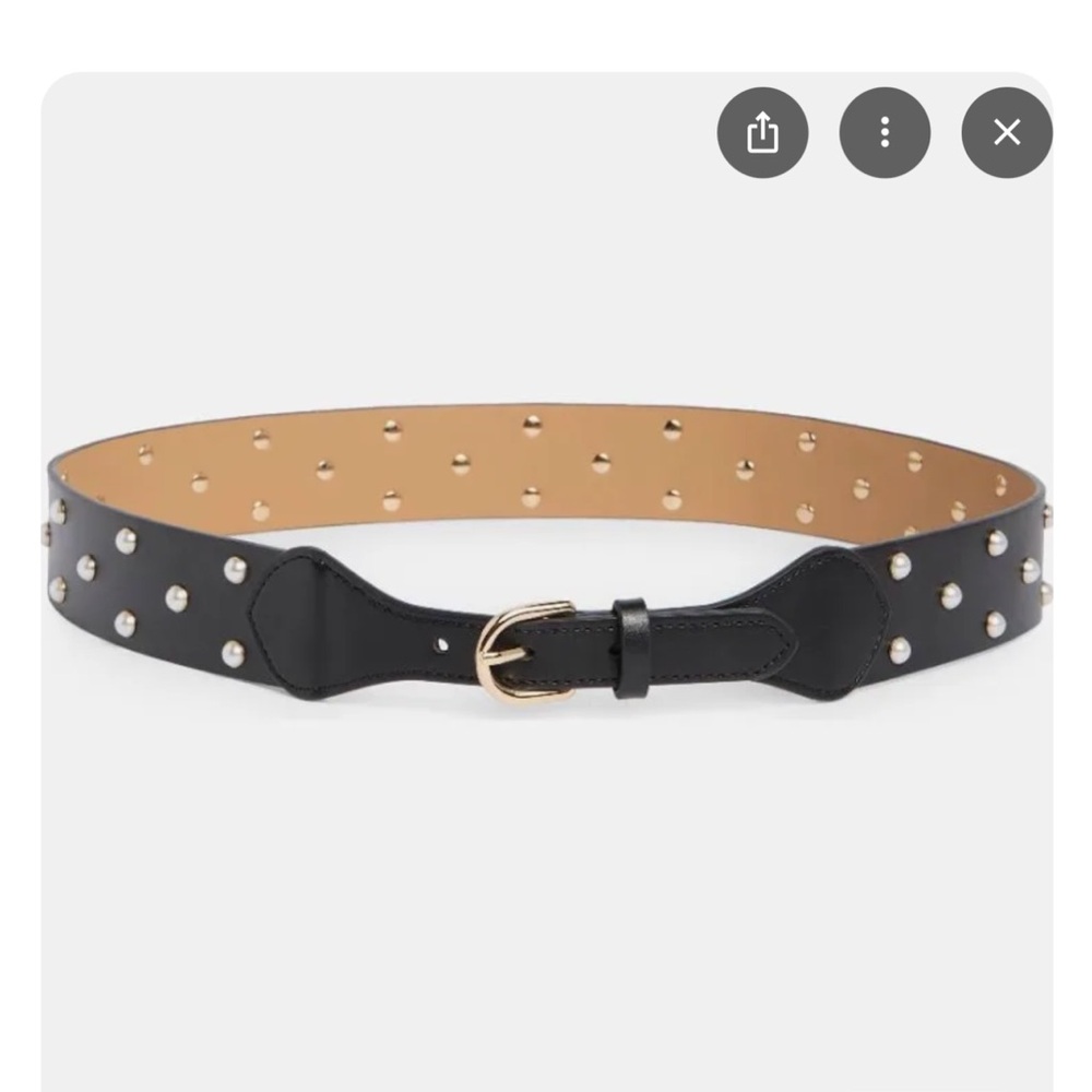 Kate Spade Black Belt with Pearl Accents